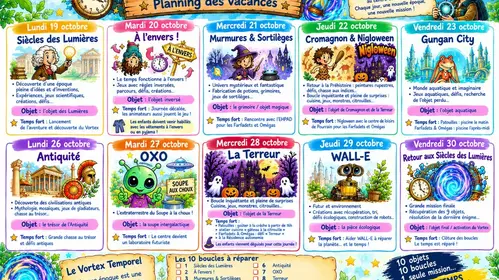 Centre de Loisirs Les P'tits Larousse - Planning des vacances